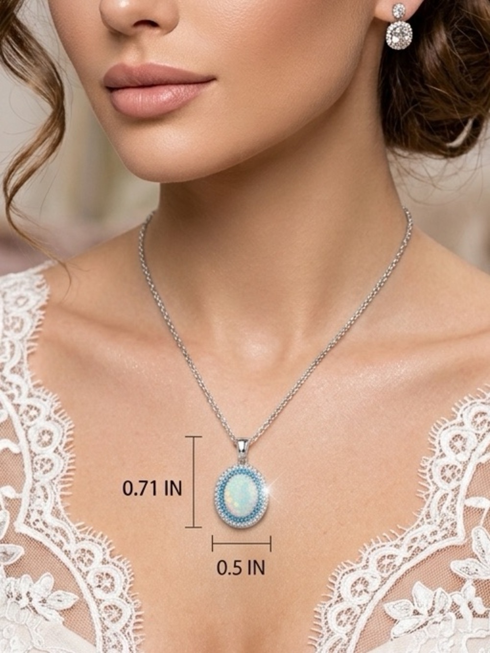 Fairycore Opal Halo Necklace Ethereal Coquette Whimsical Mermaid Princess Glam